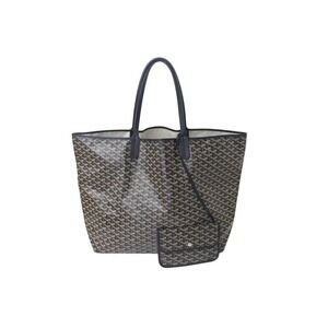 GOYARD Saint Louis XXL tote bag handbag leather black herringbone